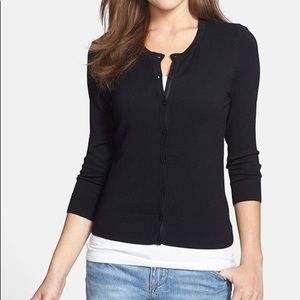Halogen cardigan sweater black buttons small
